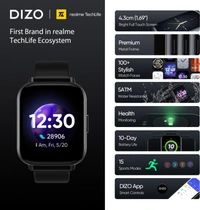 DIZO (Realme) DIZO Watch 2 (by realme TechLife) - 4.3cm (1.69" inches), Black, Blue, Grey, Pink, White